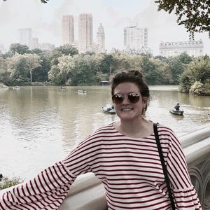 JCREW Striped balloon sleeve top
